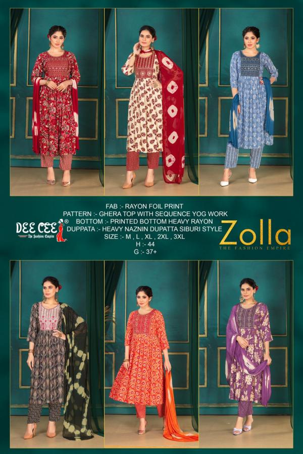 Deecee Zolla Rayon Foil Printed Kurti Bottom With Dupatta